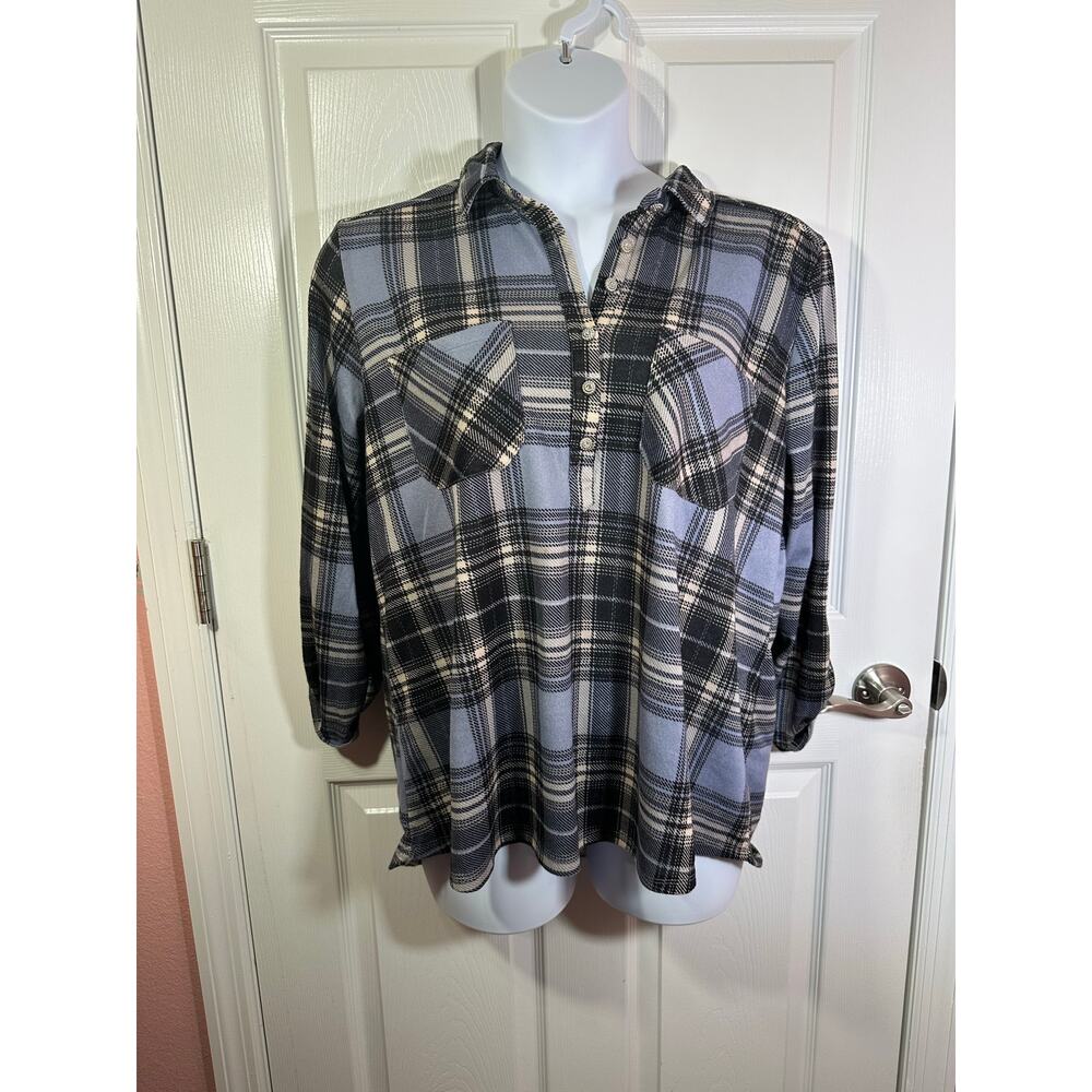 New York laundry XL plaid top